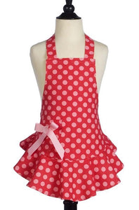 Child's Red & Pink Polka Dot Josephine Bib Apron