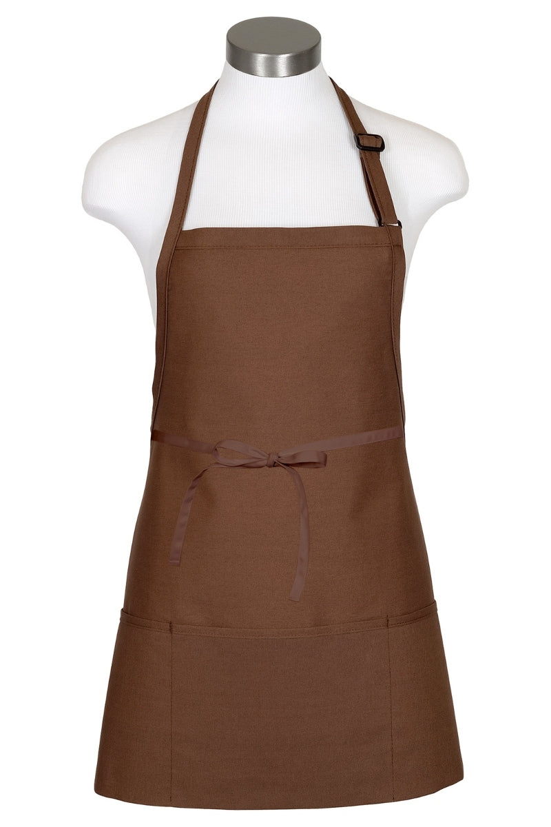 Mocha Bib Adjustable Apron (3 Pockets) – ApronWarehouse