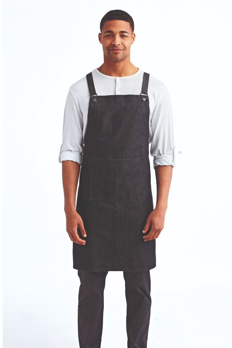 Cross Back 'Barista' Bib Adjustable Apron (1 Pocket w/ Pen Slot