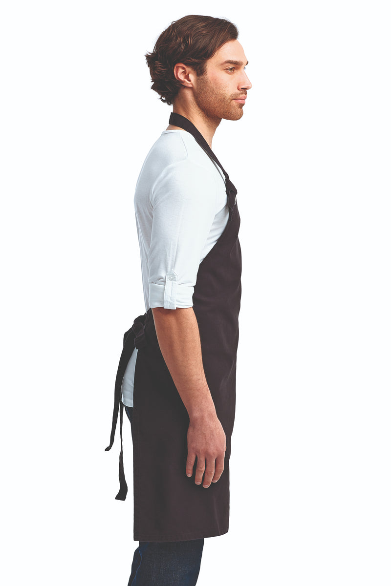 Black "Calibre" Heavy Cotton Canvas Adjustable Bib Apron (No Pockets