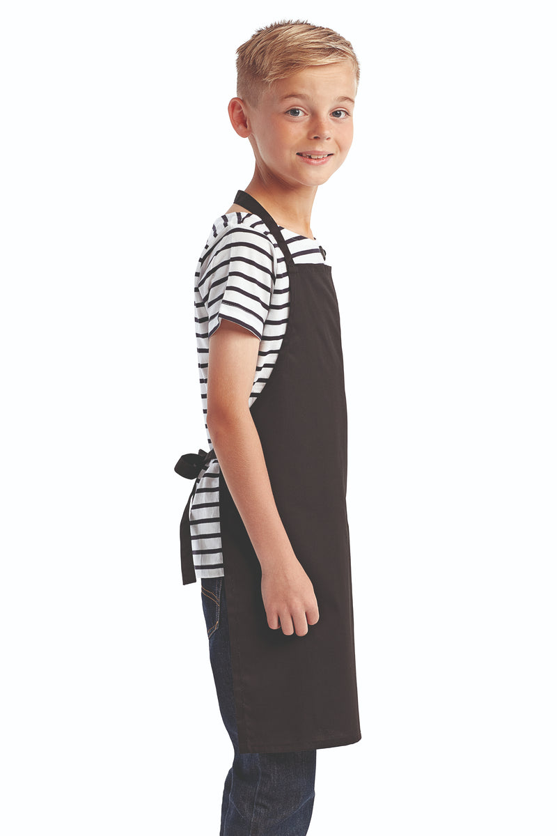 Black Recycled Youth Bib Apron (No Pockets) ApronWarehouse