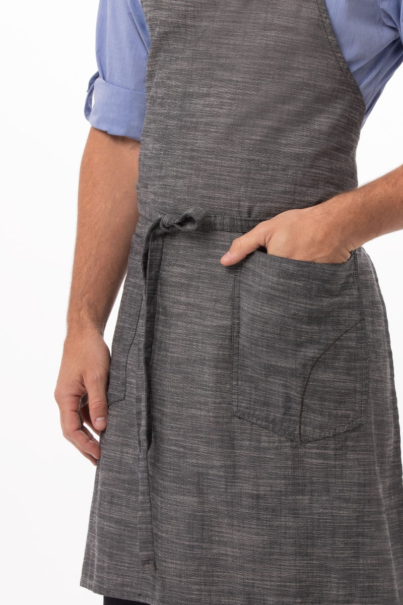 Corvallis Black & Steel Grey Bib Apron – ApronWarehouse