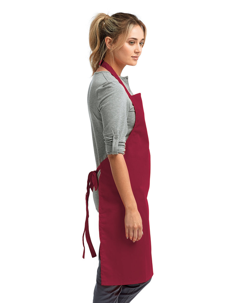 Burgundy Sustainable Bib Apron (No Pockets) ApronWarehouse