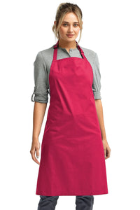 Hot Pink Sustainable Bib Apron (No Pockets)