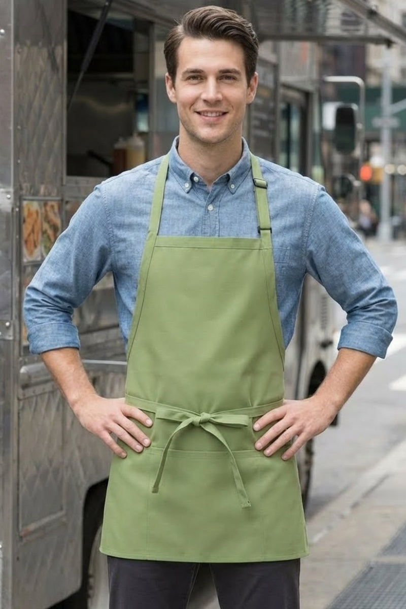 Sage Bib Adjustable Apron (3 Pockets) – ApronWarehouse