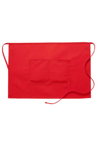 Red Deluxe Half Bistro Apron (2 Pockets)