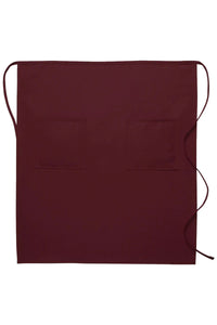 Maroon Deluxe Full Bistro Apron (2 Pockets)