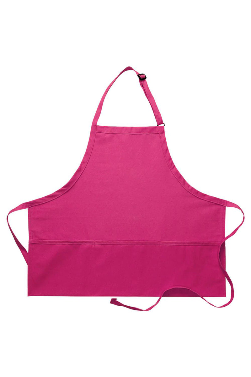 Hot Pink Deluxe Bib Adjustable Apron (3 Pockets) ApronWarehouse