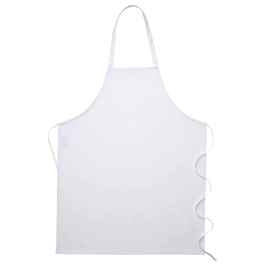 White Bib Apron (No Pockets) – ApronWarehouse