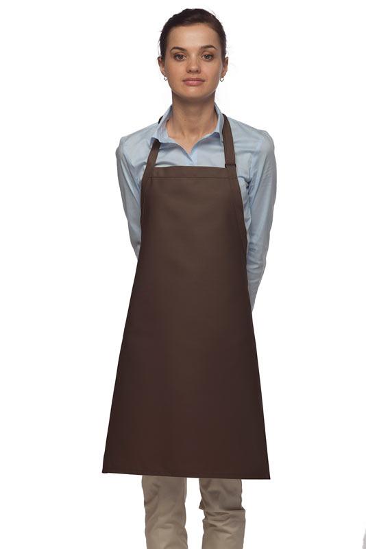 Black Poly/Cotton Bib Apron - Standard Weight, 70x86cm, No Pockets, Adjustable For Unisex Use