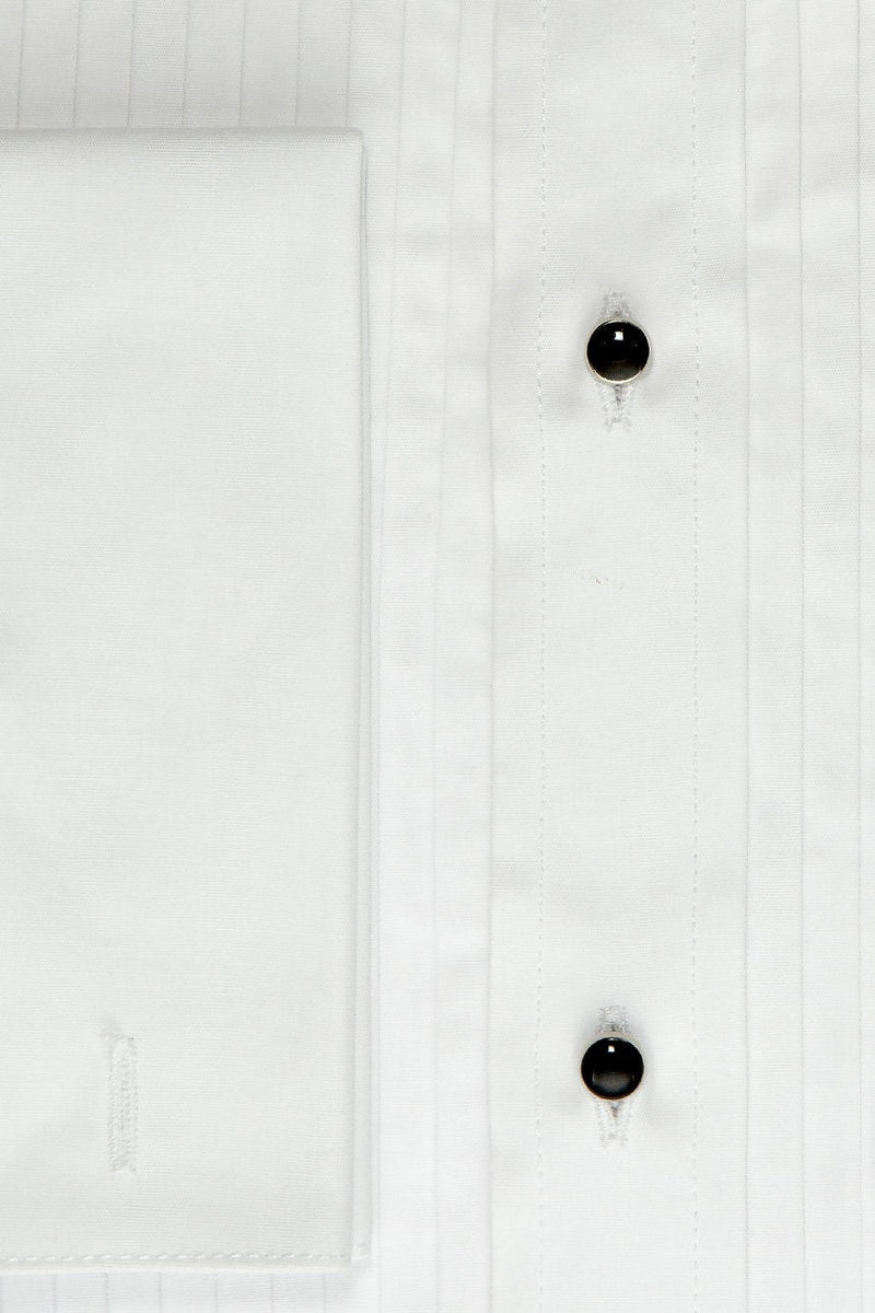 "Charles" White Spread Collar Tuxedo Shirt ApronWarehouse