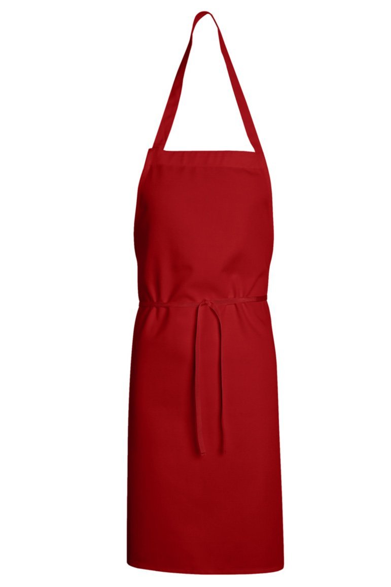 Red Standard Bib Apron (No Pockets) ApronWarehouse