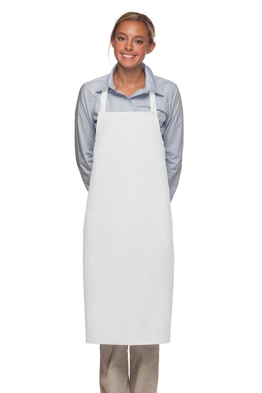 White Bib Apron (No Pockets) – ApronWarehouse