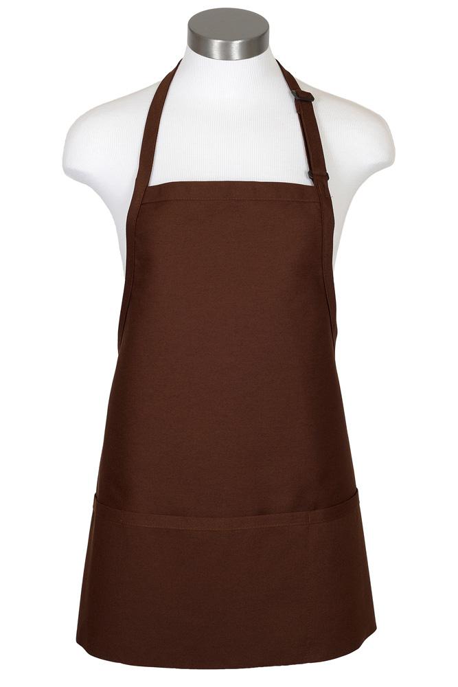 Brown Bib Adjustable Apron (3 Pockets) ApronWarehouse