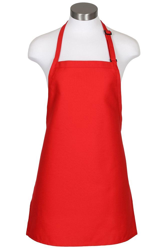 Red Cover Up Bib Adjustable Apron (No Pockets) ApronWarehouse