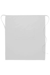 White Deluxe Full Bistro Apron (Center Divided Pocket)