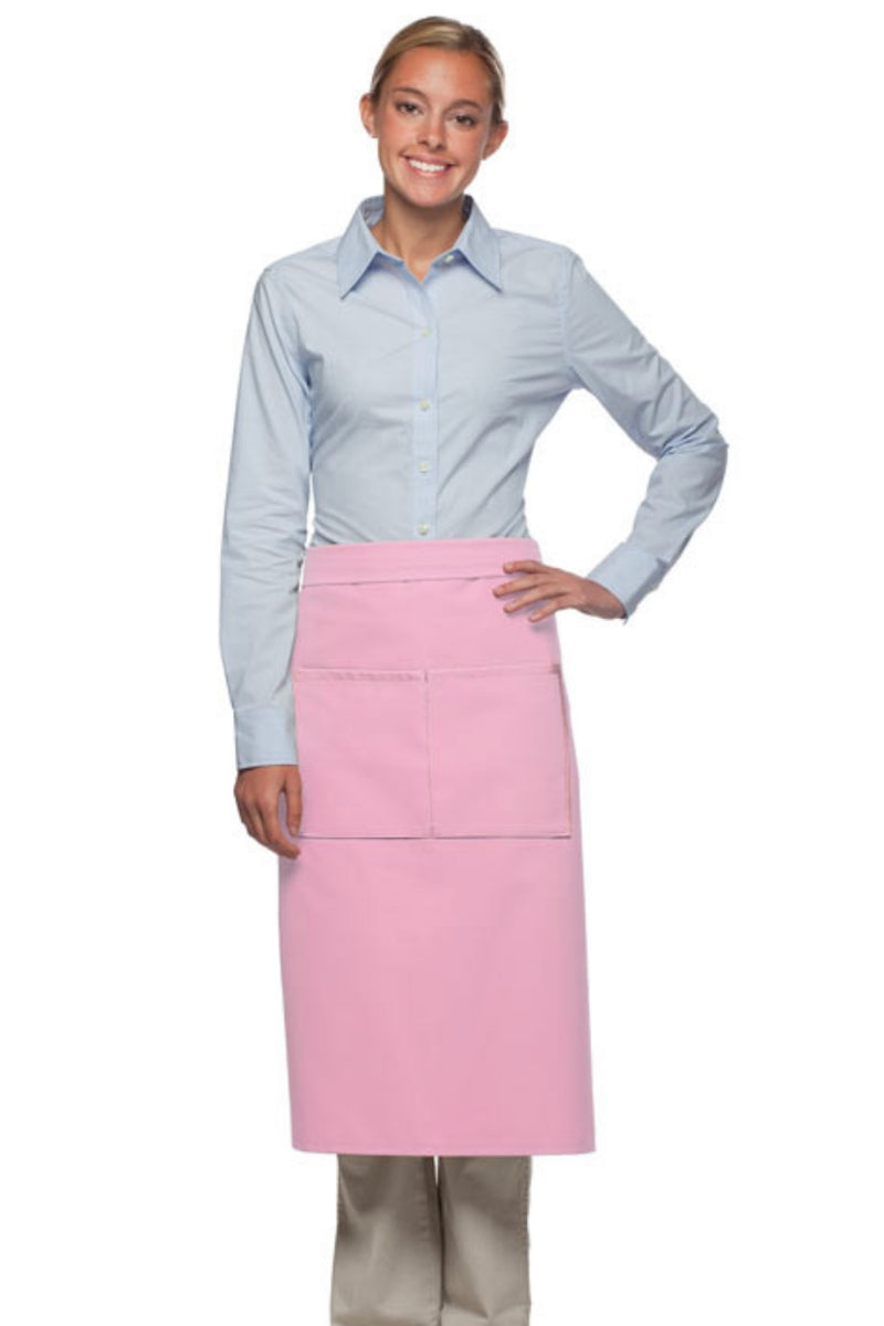 Pink Deluxe Full Bistro Apron (Center Divided Pocket) – ApronWarehouse