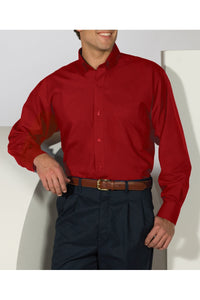 Men's Lightweight Long Sleeve Poplin Shirt - Red
