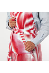 Narrow Stripes Modern Red Apron