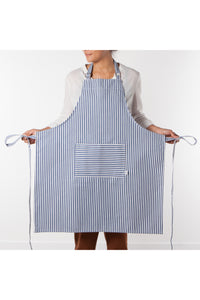 Narrow Royal Blue Stripe Cotton Chef's Apron