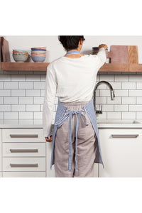Narrow Royal Blue Stripe Cotton Chef's Apron