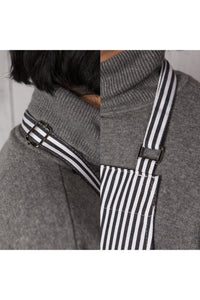 Narrow Striped Modern Black Apron