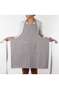 Narrow Black Stripe Cotton Chef's Apron
