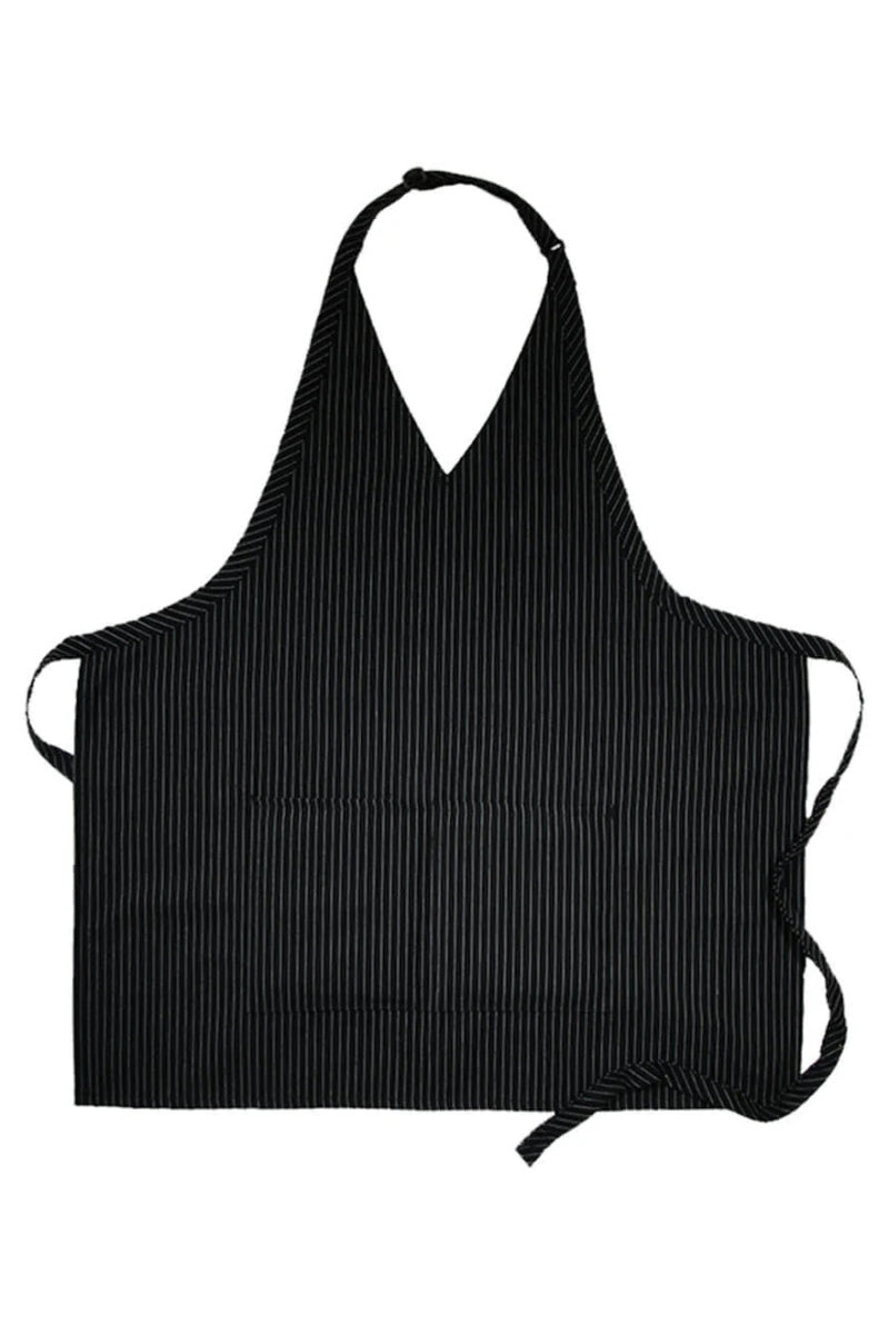 Pinstripe V-Neck Tuxedo Adjustable Apron (2 Pockets)