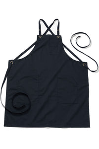 Navy Twill Bib Apron (3 Pockets)