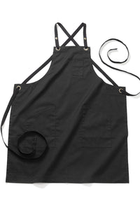 Black Twill Bib Apron (3 Pockets)