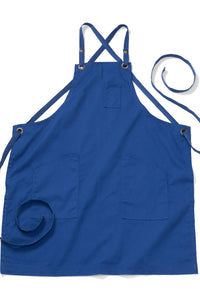 Royal Blue Twill Bib Apron (3 Pockets)