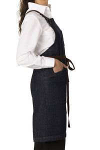 Indigo Denim Bib Apron (3 Pockets)