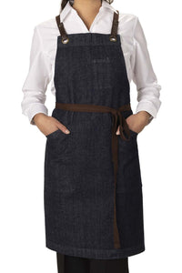 Indigo Denim Bib Apron (3 Pockets)