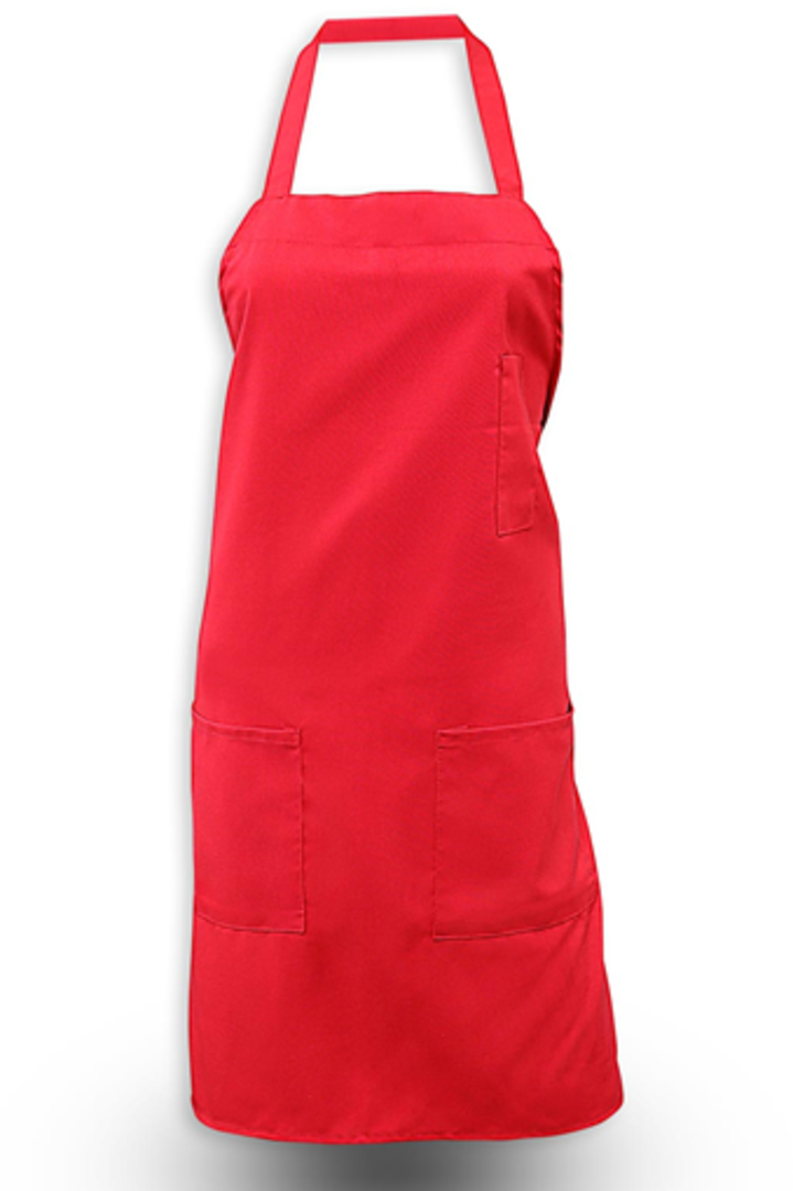 Red Bib Apron (3 Pockets)