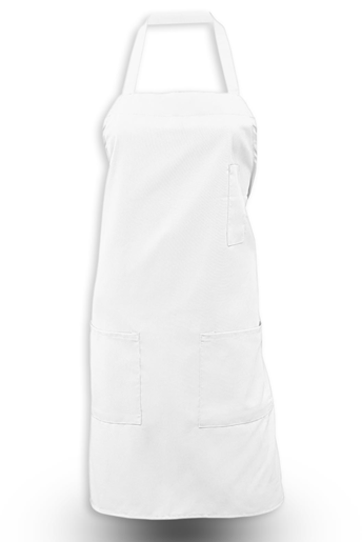 White Bib Apron (3 Pockets) White Bib Apron (3 Pockets)
