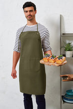Artisan's Choice Olive Canvas Apron (Full Bib/Half Bistro)