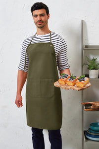Artisan's Choice Olive Canvas Apron (Full Bib/Half Bistro)
