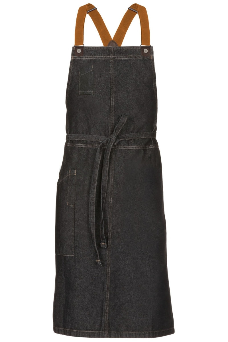 Berkeley Black Denim Chef's Bib Snap Apron