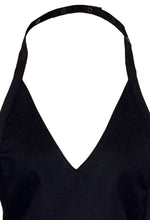 Fame Black V-Neck Bib Adjustable Snap Apron (2 Pockets)