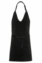 Fame Black V-Neck Bib Adjustable Apron (2 Pockets)