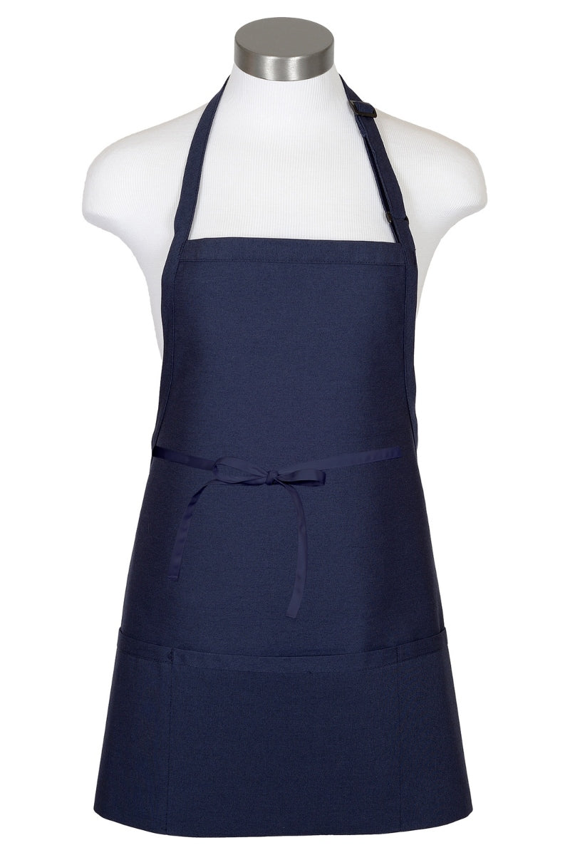 Navy Bib Adjustable Apron (3 Pockets)