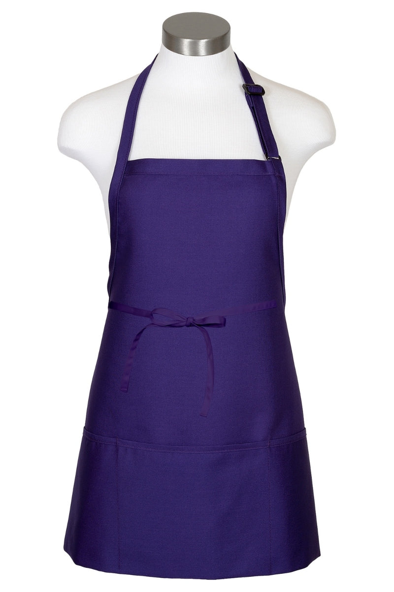 Purple Bib Adjustable Apron (3 Pockets)