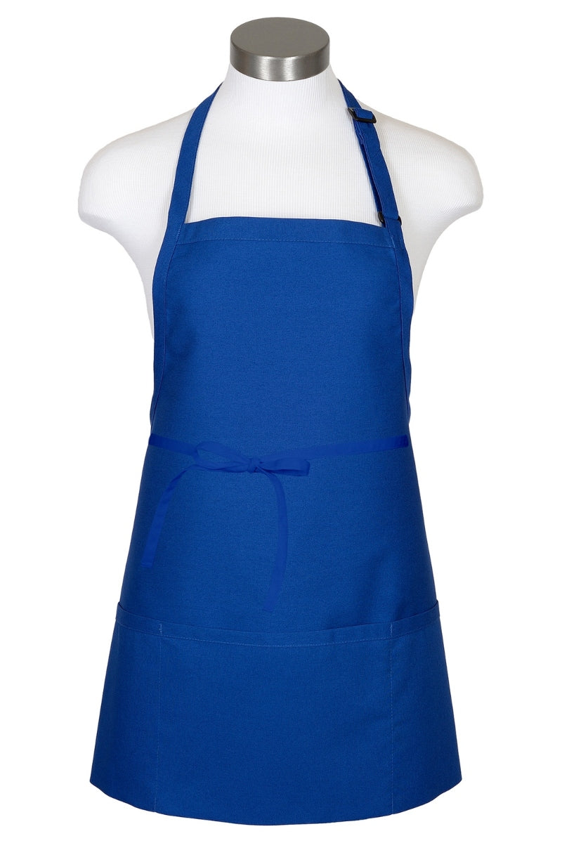 Royal Blue Bib Adjustable Apron (3 Pockets)
