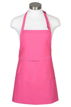 Raspberry Bib Adjustable Apron (3 Pockets)