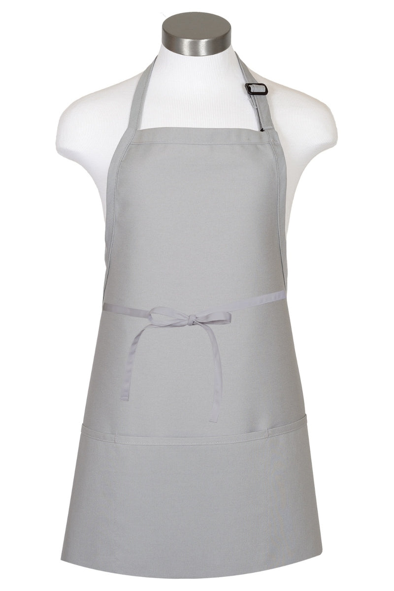 Silver Bib Adjustable Apron (3 Pockets)