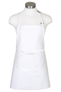 White Bib Adjustable Apron (3 Pockets)