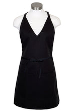 Fame Black V-Neck Bib Adjustable Apron (2 Pockets)