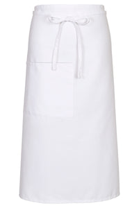 White Bistro Apron (1 Pocket w/ Pencil Divide)