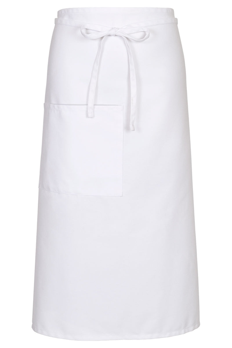 White Bistro Apron (1 Pocket w/ Pencil Divide)