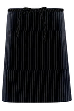 Fame Black & White Pinstripe Half Bistro Apron (2 Pockets)